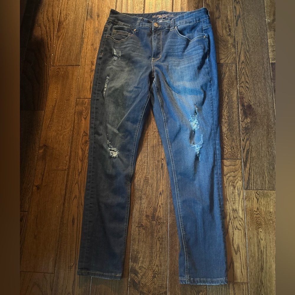 Melissa McCarthy Seven7 Distressed Skinny Denim Jeans